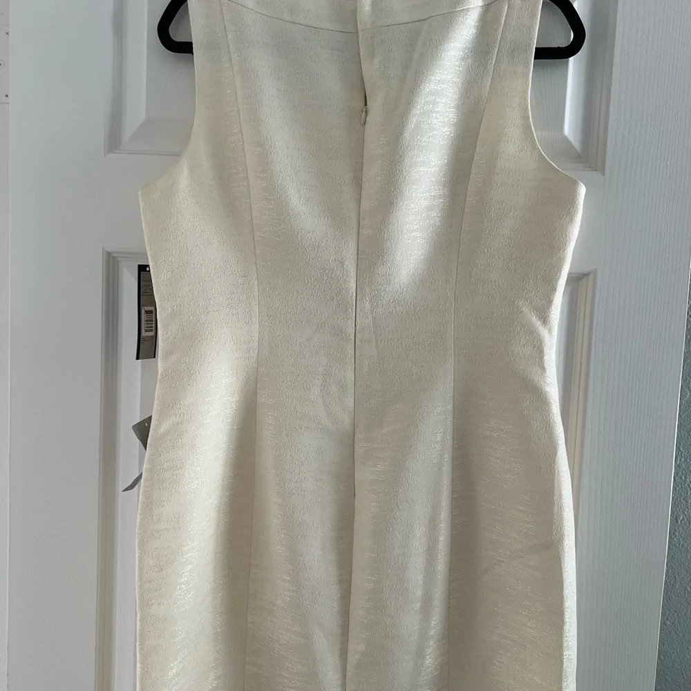 Elegant Pale Yellow Sleeveless Dress TAHARI New with Tags Size 12 - Picture 6 of 9